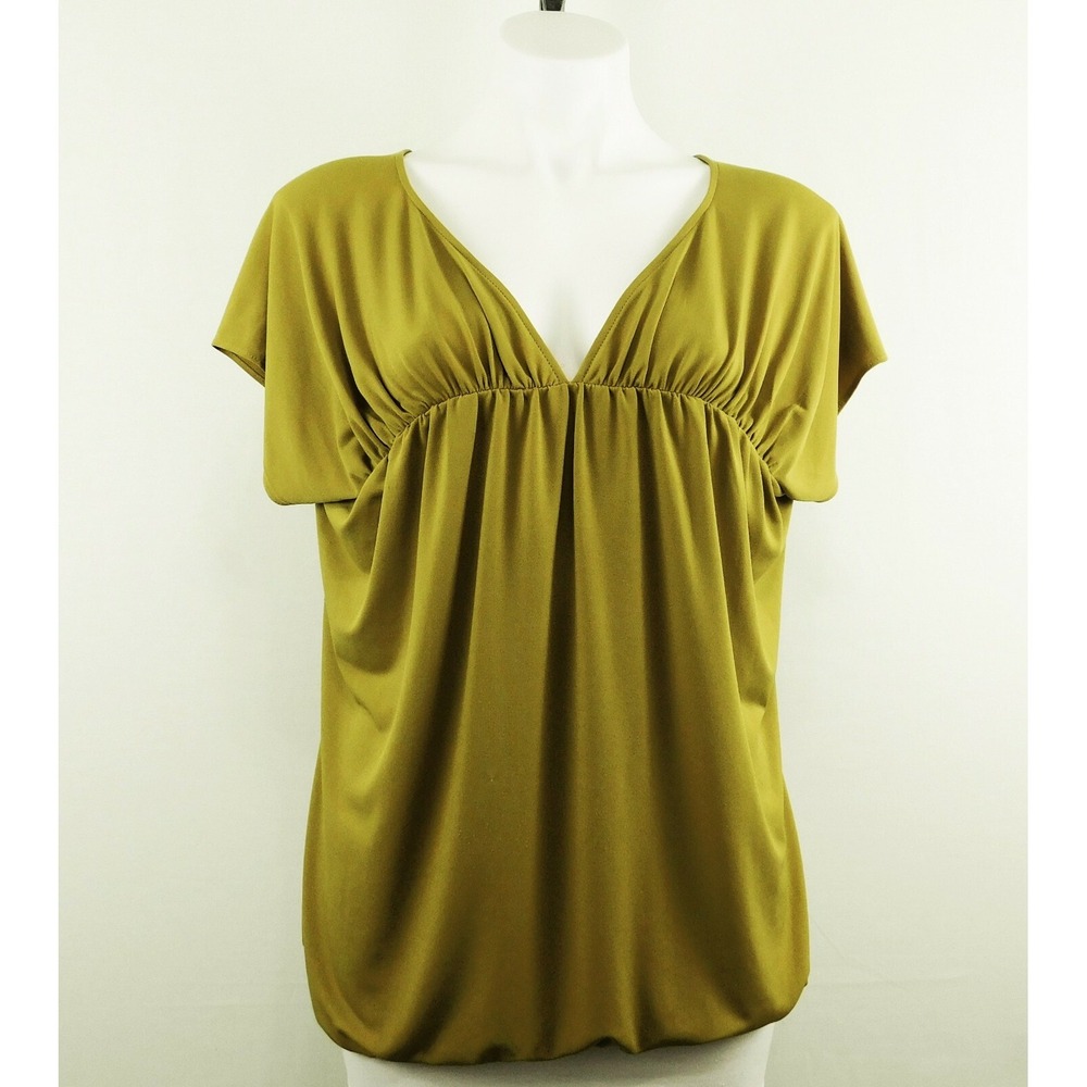 New York & Co Women Shirt, Size M, Green, 95% Polyester, 5% Spandex